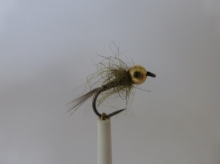 Size 14 Tungsten Quill Grayling Olive Barbless